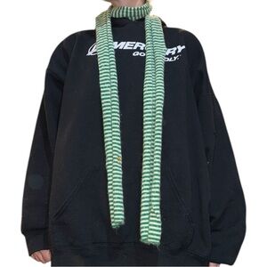 Green Striped Scarf